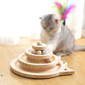Jouet Interactif pour Chat en Bois - Piste à Balles avec Plumes - Multi-Niveaux