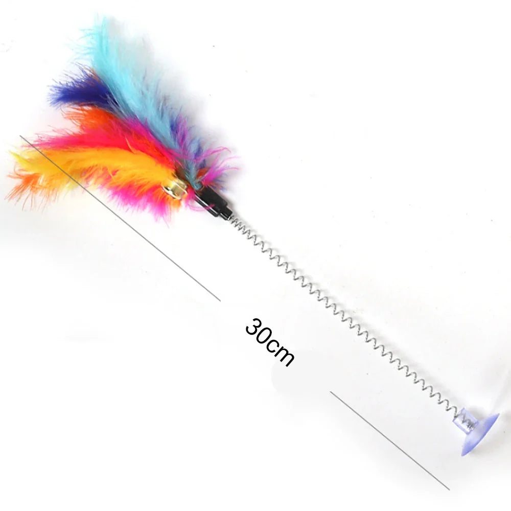 Jouet Interactif pour Chat en Bois - Piste à Balles avec Plumes - Multi-Niveaux