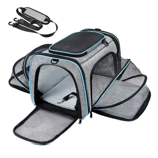 Sac de Transport Chat Grande Taille - Extensible avec Compartiment - jusqu'à 10kg