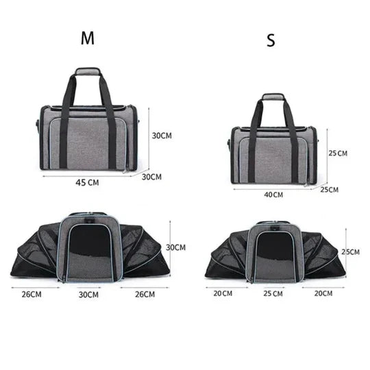 Sac de Transport Chat Grande Taille - Extensible avec Compartiment - jusqu'à 10kg